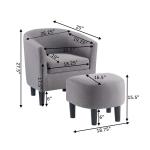 Light Gray Churchill Accent Chair & Ottoman Set