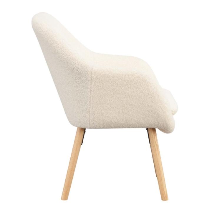Ivory Sherpa Wingback Charlie Accent Chair