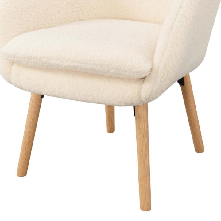 Ivory Sherpa Wingback Charlie Accent Chair