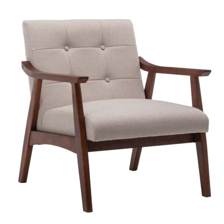 Beige Tufted Natalie Accent Chair