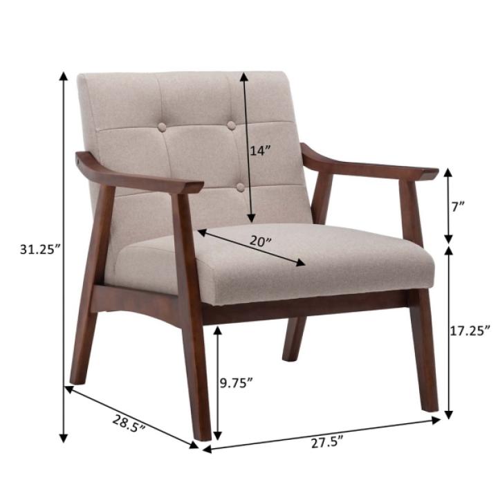 Beige Tufted Natalie Accent Chair