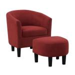 Red Churchill Accent Chair & Ottoman Set