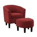Red Churchill Accent Chair & Ottoman Set