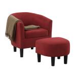 Red Churchill Accent Chair & Ottoman Set