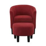 Red Churchill Accent Chair & Ottoman Set