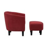 Red Churchill Accent Chair & Ottoman Set