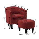 Red Churchill Accent Chair & Ottoman Set