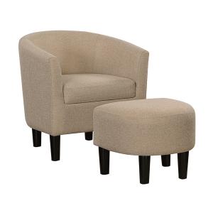 Oatmeal Churchill Accent Chair & Ottoman Set