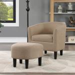Oatmeal Churchill Accent Chair & Ottoman Set