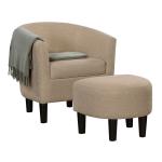 Oatmeal Churchill Accent Chair & Ottoman Set