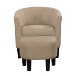 Oatmeal Churchill Accent Chair & Ottoman Set