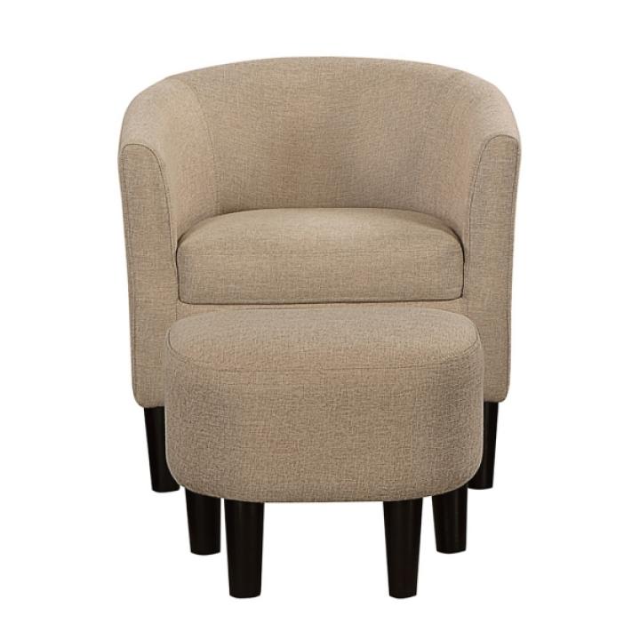 Oatmeal Churchill Accent Chair & Ottoman Set