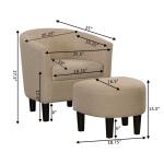 Oatmeal Churchill Accent Chair & Ottoman Set