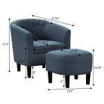Navy Diamond Tufted Accent Chair & Ottoman Set