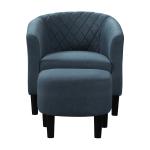 Navy Diamond Tufted Accent Chair & Ottoman Set