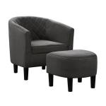 Black Diamond Tufted Accent Chair & Ottoman Set