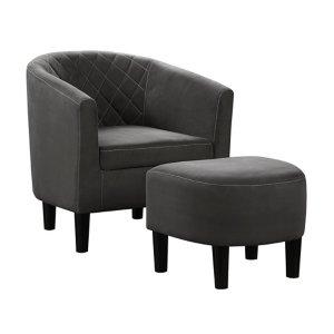 Black Diamond Tufted Accent Chair & Ottoman Set