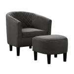 Black Diamond Tufted Accent Chair & Ottoman Set