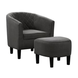 Black Diamond Tufted Accent Chair & Ottoman Set