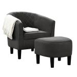 Black Diamond Tufted Accent Chair & Ottoman Set