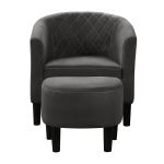 Black Diamond Tufted Accent Chair & Ottoman Set