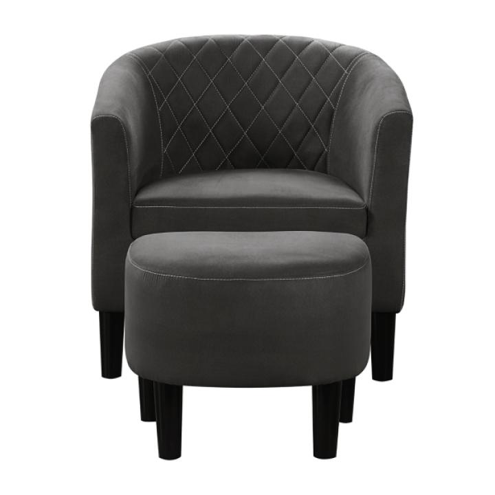 Black Diamond Tufted Accent Chair & Ottoman Set