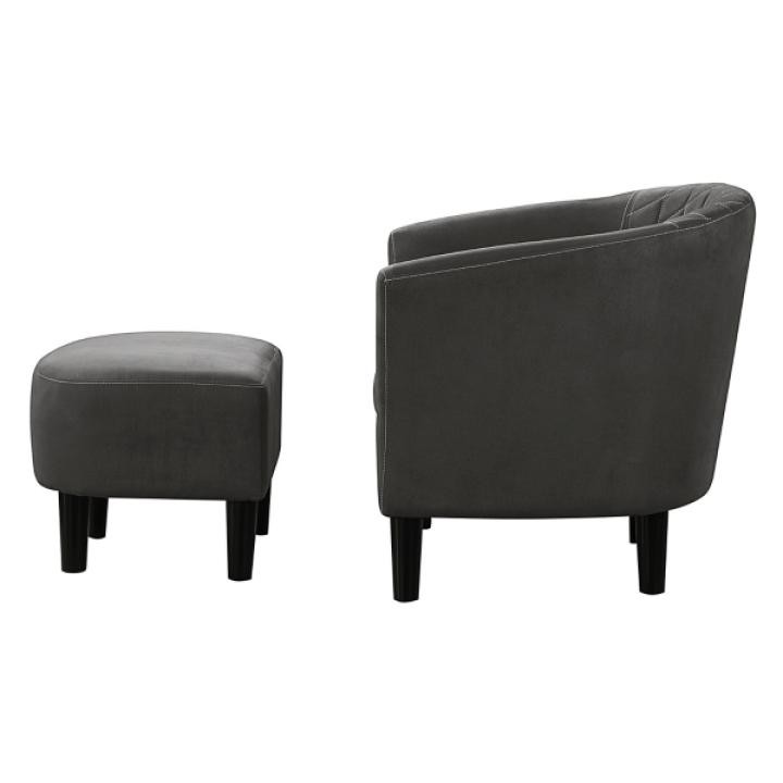 Black Diamond Tufted Accent Chair & Ottoman Set