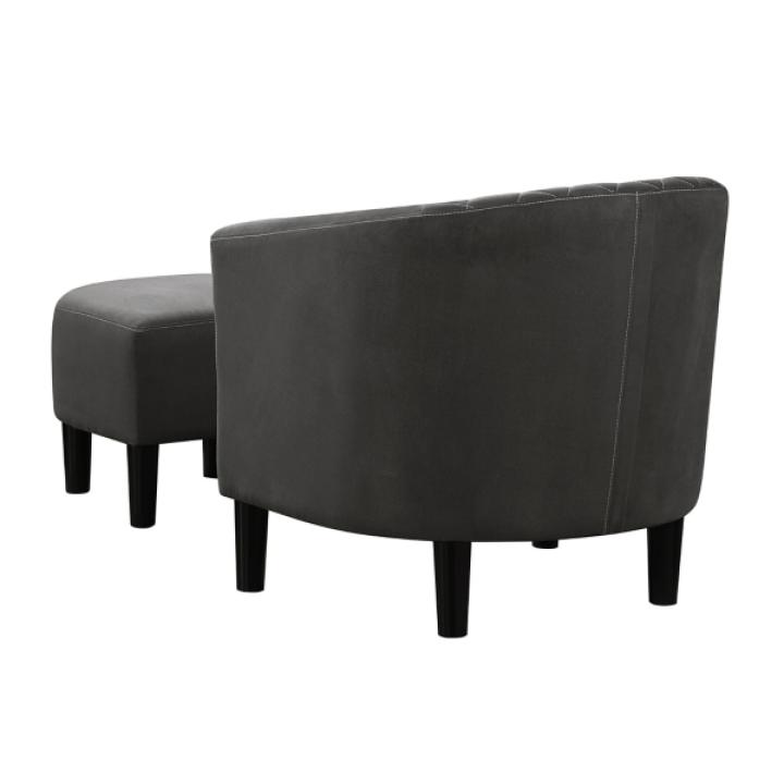 Black Diamond Tufted Accent Chair & Ottoman Set