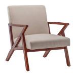 Neutral Upholstered Cliff Lounge Accent Chair