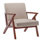 Neutral Upholstered Cliff Lounge Accent Chair