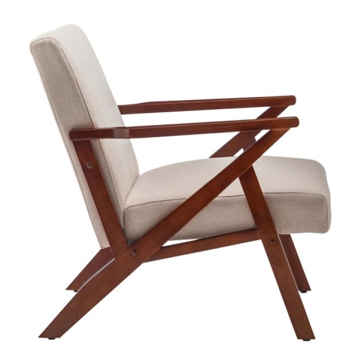 Neutral Upholstered Cliff Lounge Accent Chair