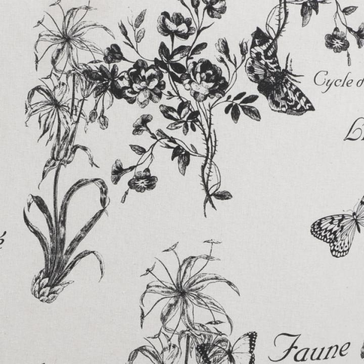 Black & White Floral Accent Chair & Ottoman Set