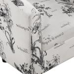 Black & White Floral Accent Chair & Ottoman Set