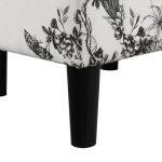 Black & White Floral Accent Chair & Ottoman Set