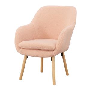 Pink Sherpa Wingback Charlie Accent Chair