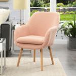 Pink Sherpa Wingback Charlie Accent Chair