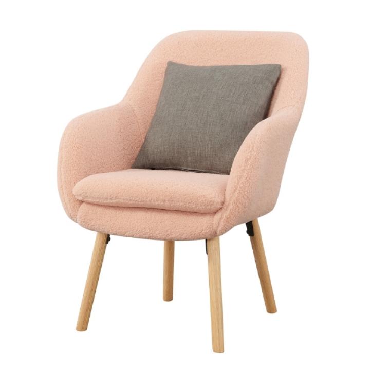 Pink Sherpa Wingback Charlie Accent Chair