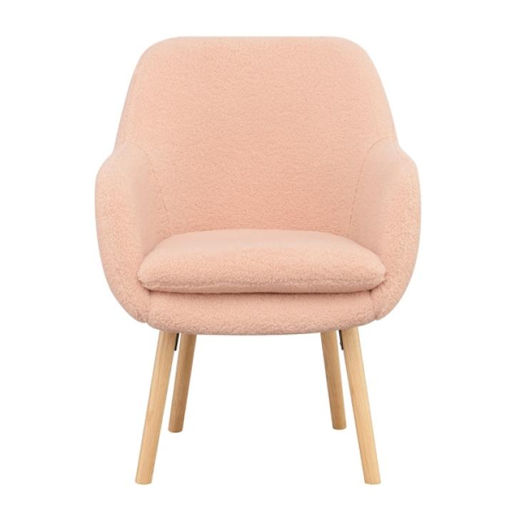 Pink Sherpa Wingback Charlie Accent Chair