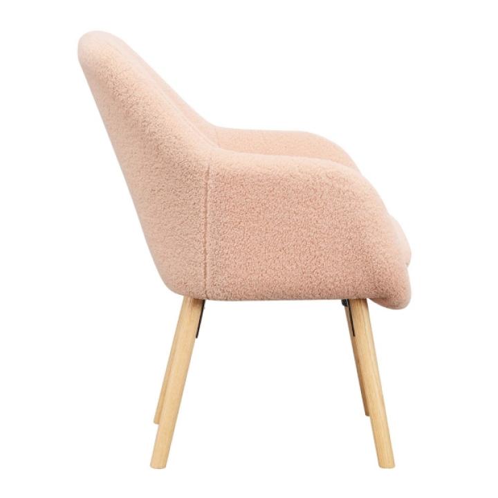 Pink Sherpa Wingback Charlie Accent Chair