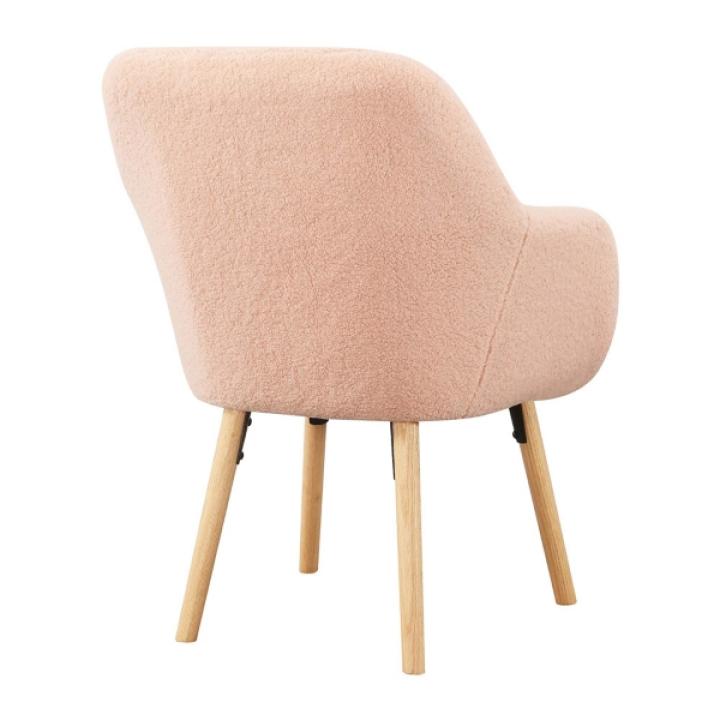 Pink Sherpa Wingback Charlie Accent Chair