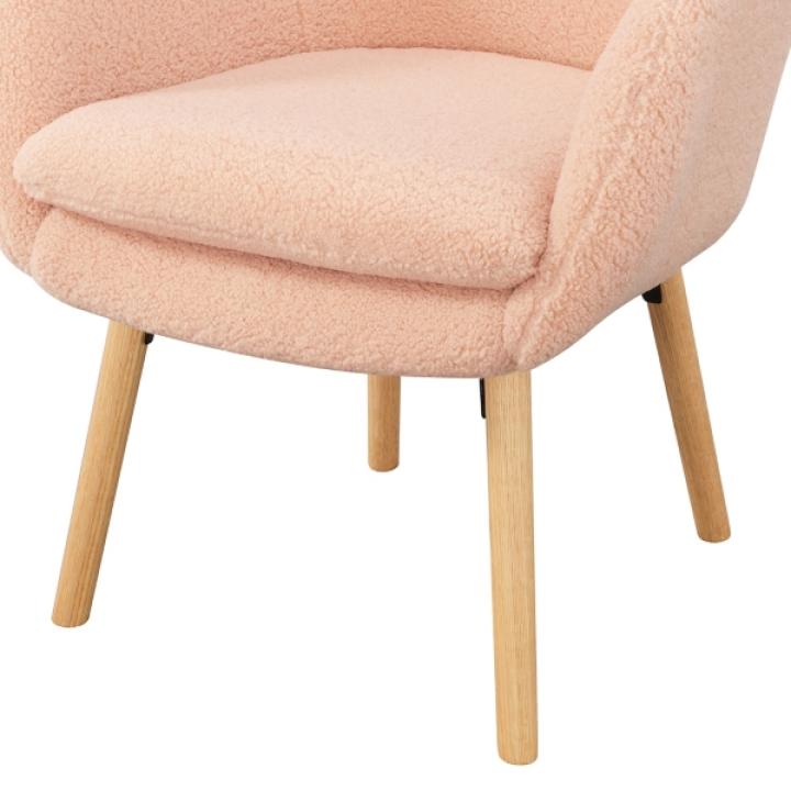 Pink Sherpa Wingback Charlie Accent Chair