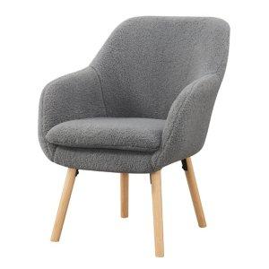 Gray Sherpa Wingback Charlie Accent Chair