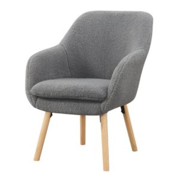 Gray Sherpa Wingback Charlie Accent Chair
