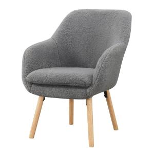 Gray Sherpa Wingback Charlie Accent Chair