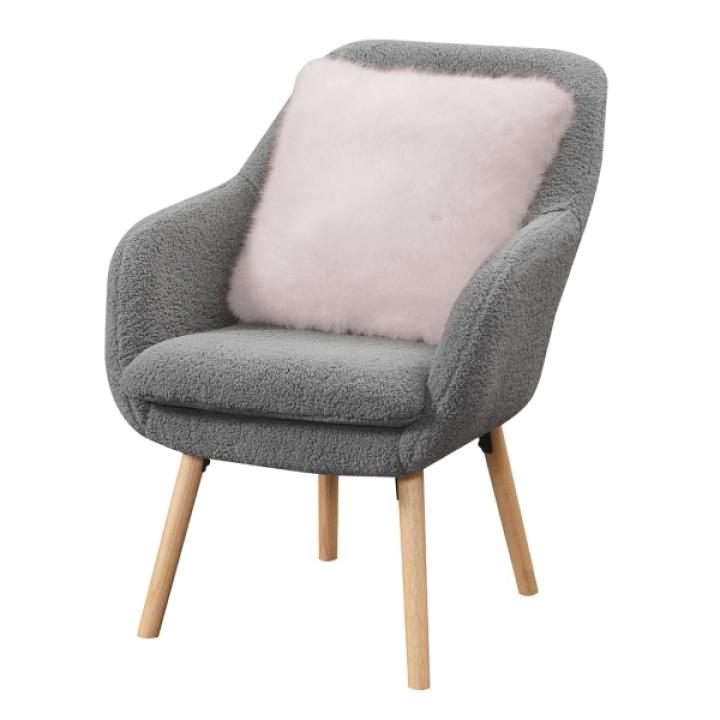 Gray Sherpa Wingback Charlie Accent Chair