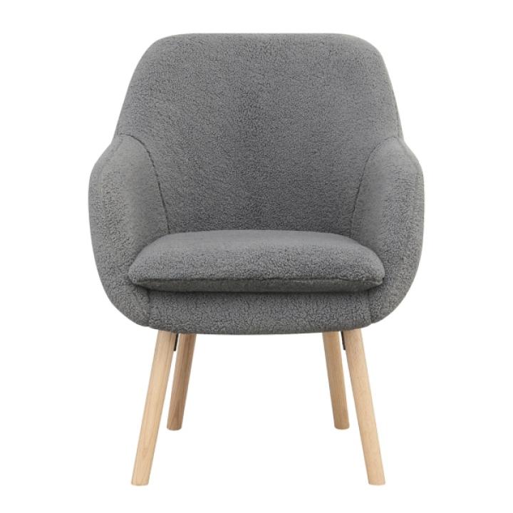 Gray Sherpa Wingback Charlie Accent Chair