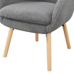 Gray Sherpa Wingback Charlie Accent Chair
