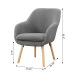 Gray Sherpa Wingback Charlie Accent Chair