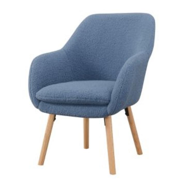 Blue Sherpa Wingback Charlie Accent Chair