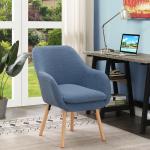 Blue Sherpa Wingback Charlie Accent Chair